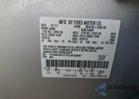 2014 Ford Explorer Sport z USA, uszkodzony, nr VIN 1FM5K8GT7EGA32887